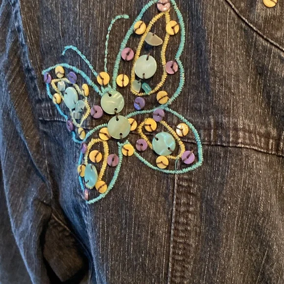 Alfred Dunner Denim Jacket, Dark Wash - Picture 3 of 6